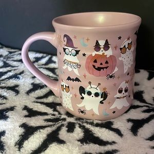 Halloween PINK 🩷👻 Ghosts in Cute Costumes Clementine Ceramic Mug NEW